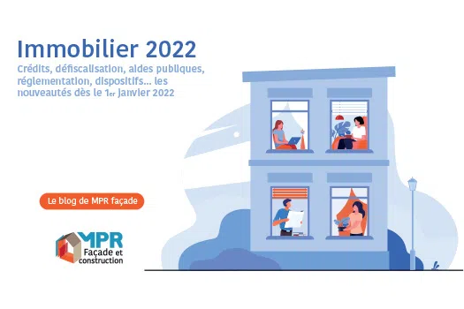 Dessin d'immeuble de logement collectif qui illustre la nouvelle réglementation de la construction et de l'immobilier applicable en 2022